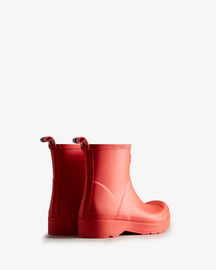 Hunter Men's Play Botas De Lluvia Cortas Con Logo Rojo