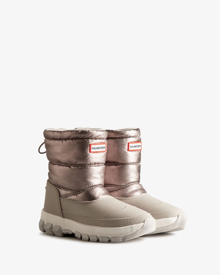Botas Cortas Para La Nieve Con Aislamiento Metalizado Para Mujer Hunter Plata Oscuro-gris Granizo