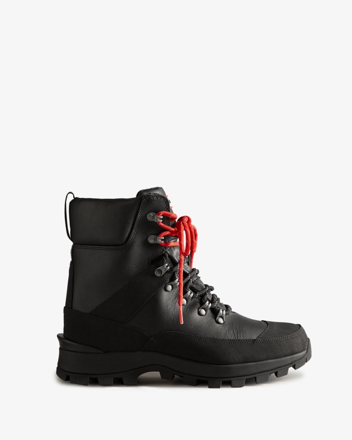 Hunter Botas De Comando De Cuero Con Aislamiento Para Hombre Negras