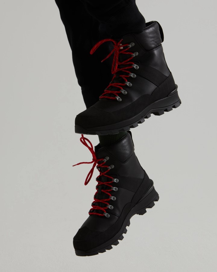 Hunter Botas De Comando De Cuero Con Aislamiento Para Hombre Negras