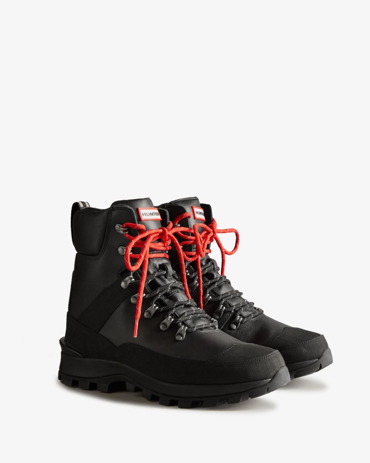 Hunter Botas De Comando De Cuero Con Aislamiento Para Hombre Negras