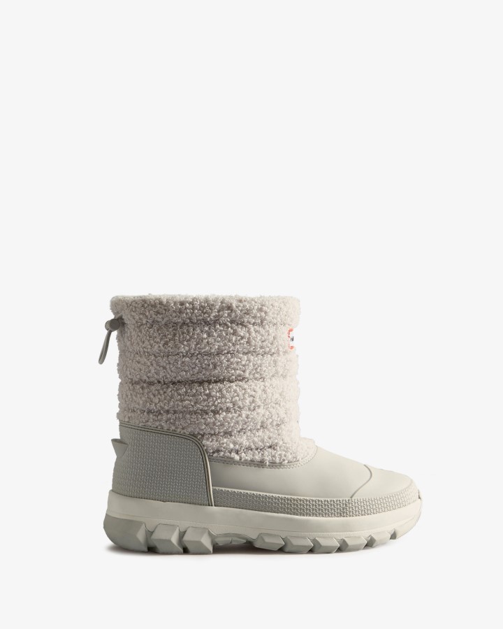 Botas Cortas Para La Nieve De Piel De Oveja Vegana Con Aislamiento Para Mujer De Hunter Gris Esmerilado
