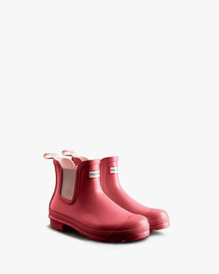 Botas Chelsea Hunter Mujer Original Gloss Rosa Shiver-salt Pink