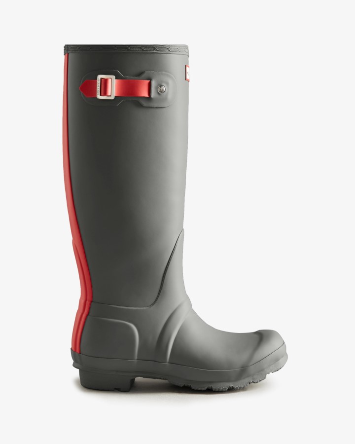 Botas De Lluvia Altas Con Aislamiento Hunter Para Mujer Tundra Gris-rojo Frío