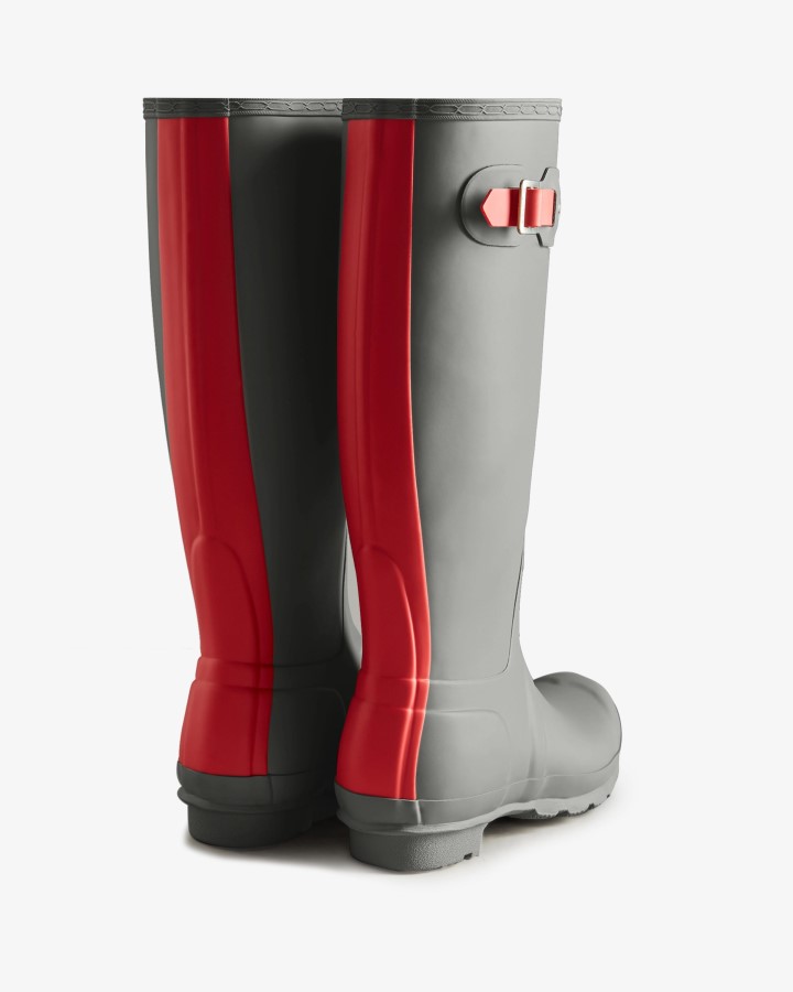 Botas De Lluvia Altas Con Aislamiento Hunter Para Mujer Tundra Gris-rojo Frío