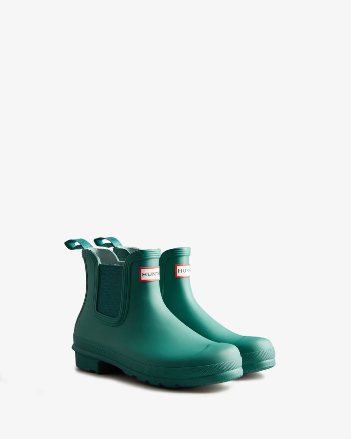 Botas Chelsea Originales Hunter Para Mujer Verde Azulado Thaw