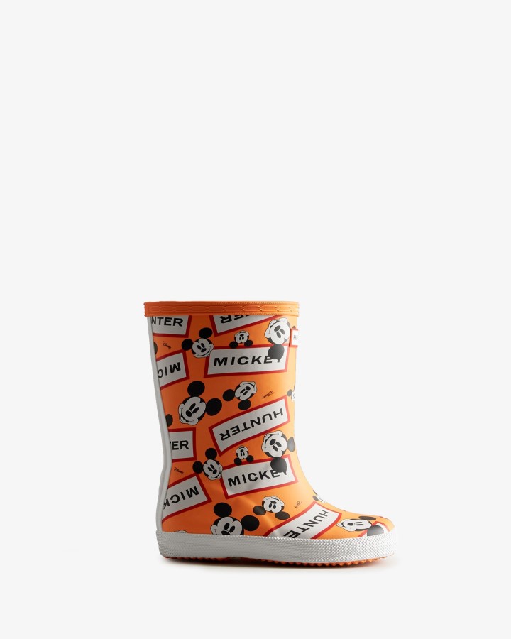 Botas De Agua Hunter Kids First (18 Meses-8 Años) Disney Aurora Naranja