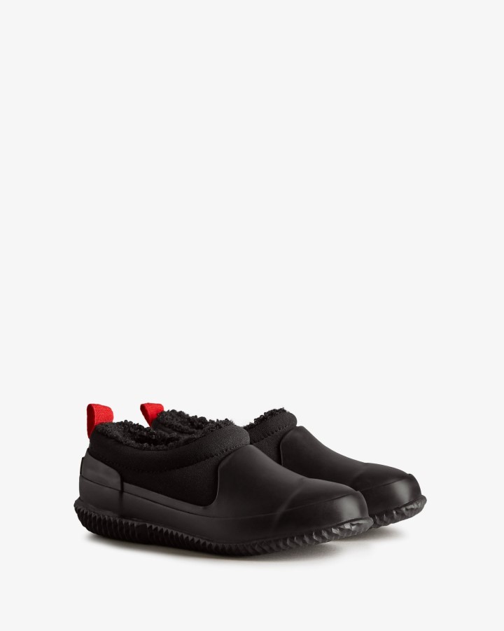 Hunter Zapatos Para Niños Grandes (5-10 Años) Con Aislamiento De Piel De Oveja Vegana Negro