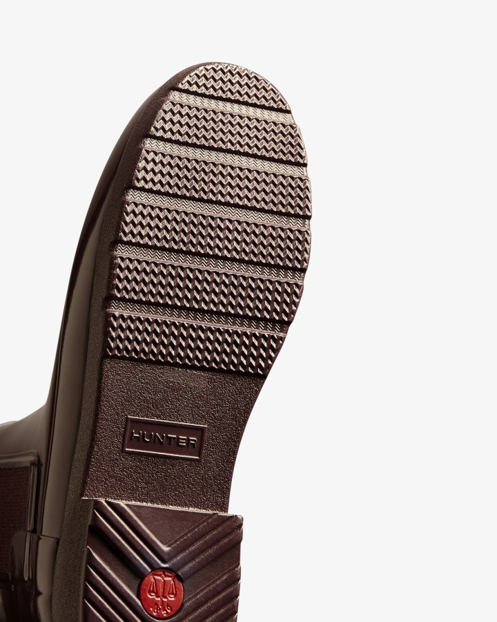 Botas Chelsea De Corte Slim Con Brillo Refinado Para Mujer Hunter Cereza Brandy