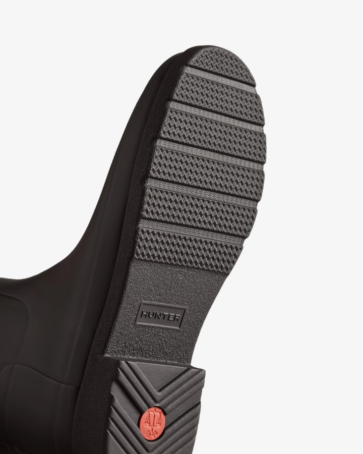 Hunter - Botas De Lluvia Para Mujer, Corte Ajustado, Alto, Con Puños De Tachuelas, Color Negro