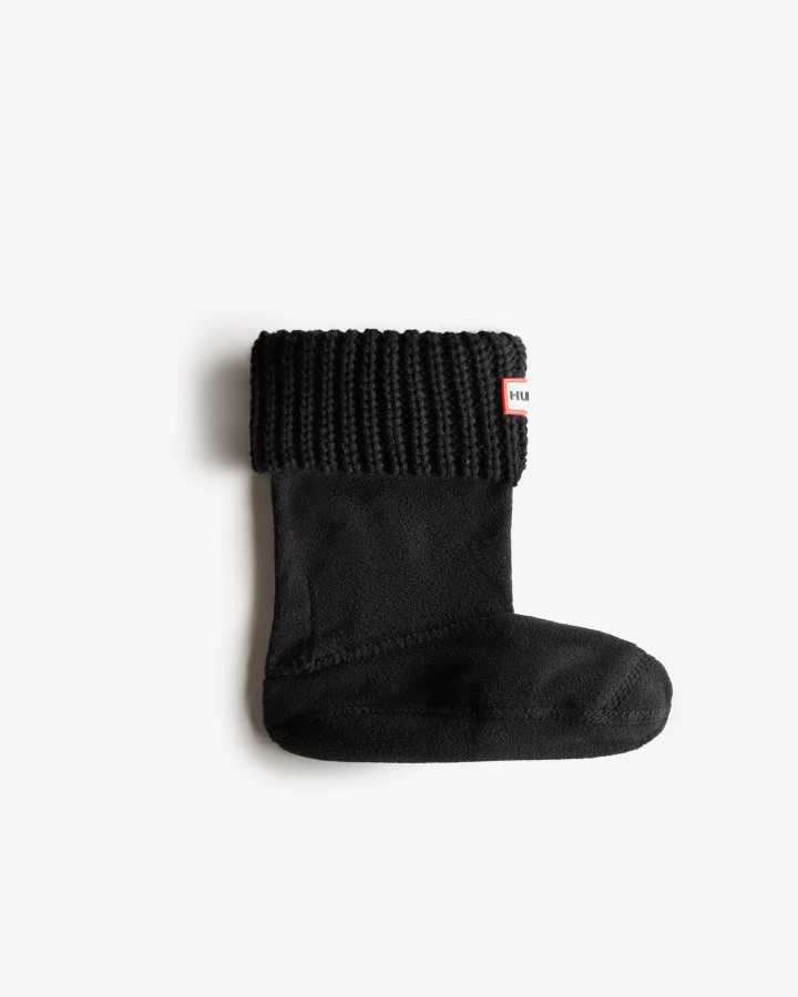 Hunter Kids Media Cárdigan De Punto Con Puños Calcetines Para Botas Negro