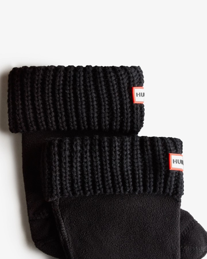 Hunter Kids Media Cárdigan De Punto Con Puños Calcetines Para Botas Negro
