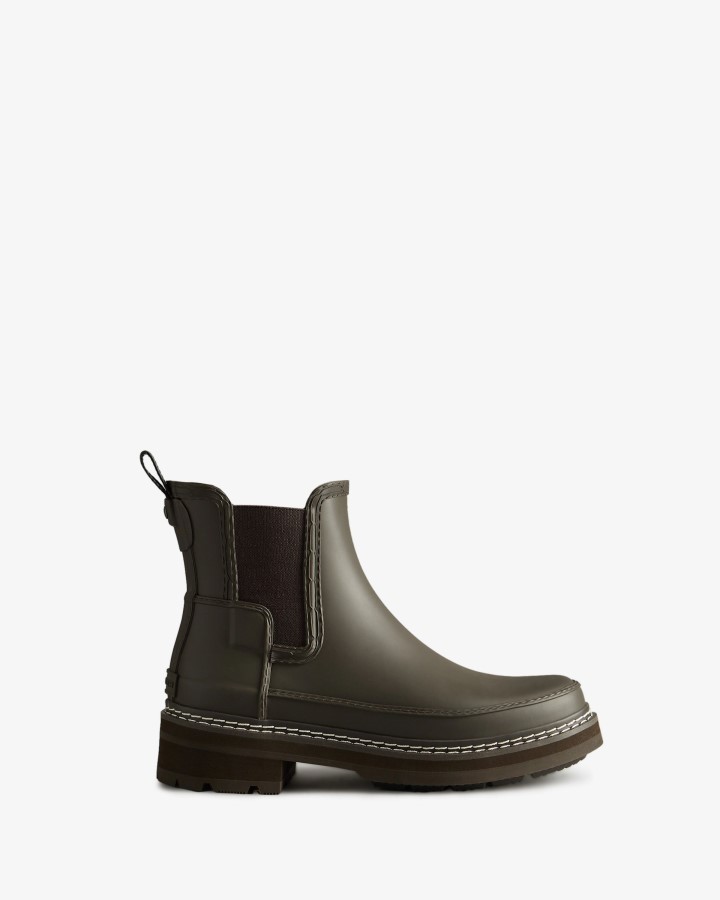 Botas Chelsea Con Detalle De Puntadas Refinadas Hunter Para Mujer Chocolate Amargo