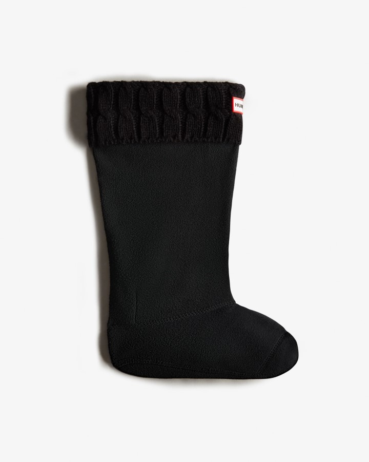 Calcetines Negros Para Botas Altas Con Puño Tejido De Ochos De 6 Puntadas De Hunter