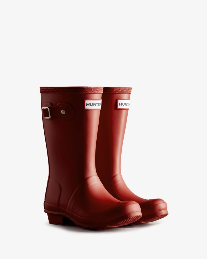 Botas De Lluvia Hunter Original Big Kids (5-11 Años) Rojo Militar