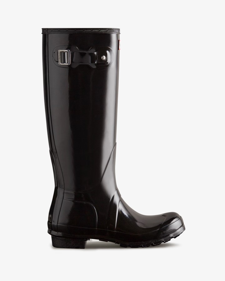 Botas De Lluvia Hunter Mujer Originales Tall Gloss Negras