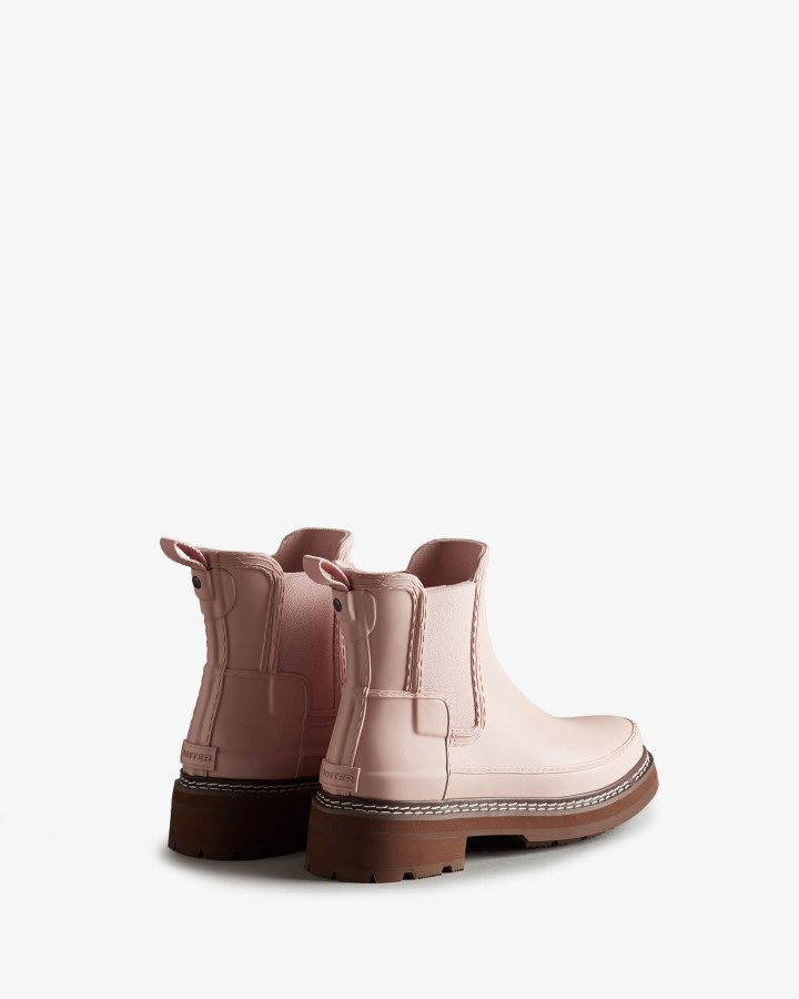 Botines Chelsea De Mujer Hunter Con Detalles De Puntadas Refinadas Rosa Azalea
