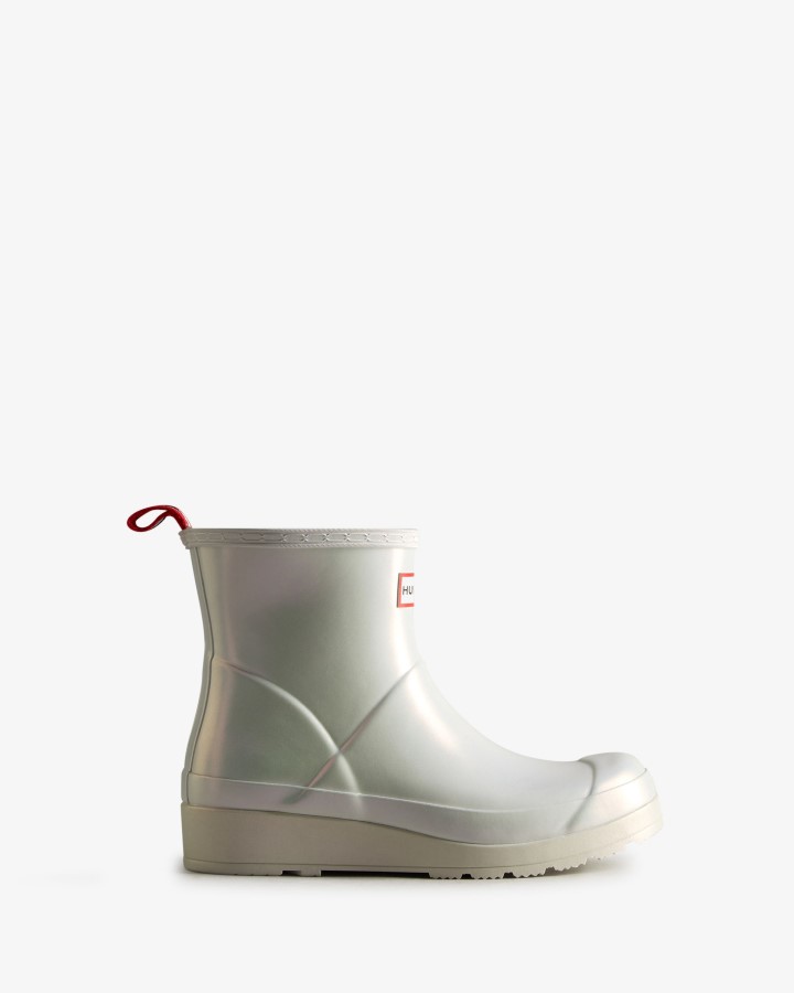 Botas De Lluvia Hunter Mujer Play Short Nebula Plata