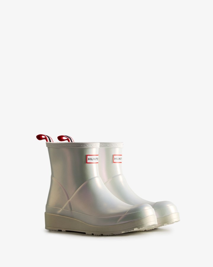 Botas De Lluvia Hunter Mujer Play Short Nebula Plata