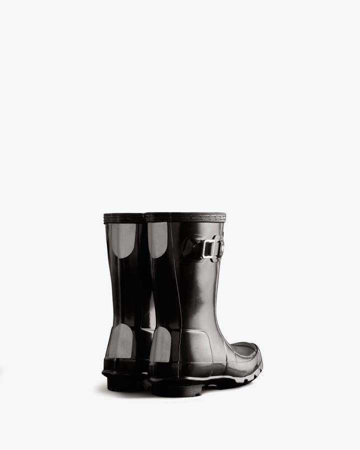 Botas De Lluvia Hunter Original Para Niños Pequeños (2-6 Años), Color Negro Brillante