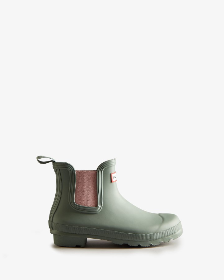 Botas Chelsea Originales Mujer Hunter Sweet Gale Verde-azalea Rosa