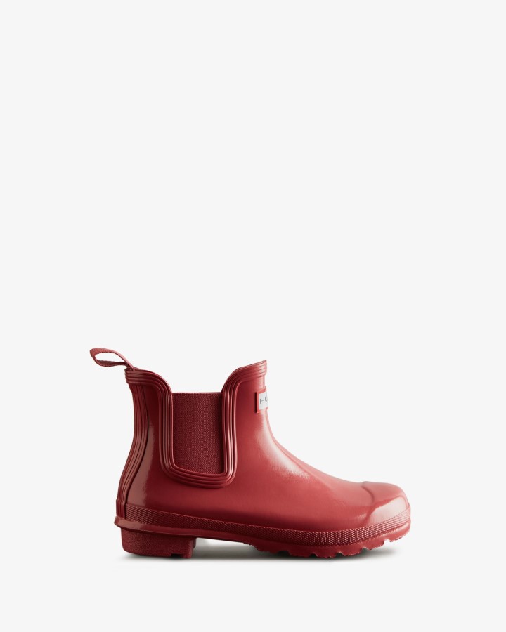 Botas Chelsea Con Brillo Originales Para Mujer Hunter Glenmore Rose