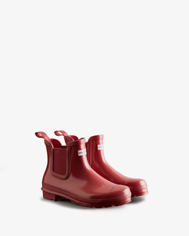 Botas Chelsea Con Brillo Originales Para Mujer Hunter Glenmore Rose
