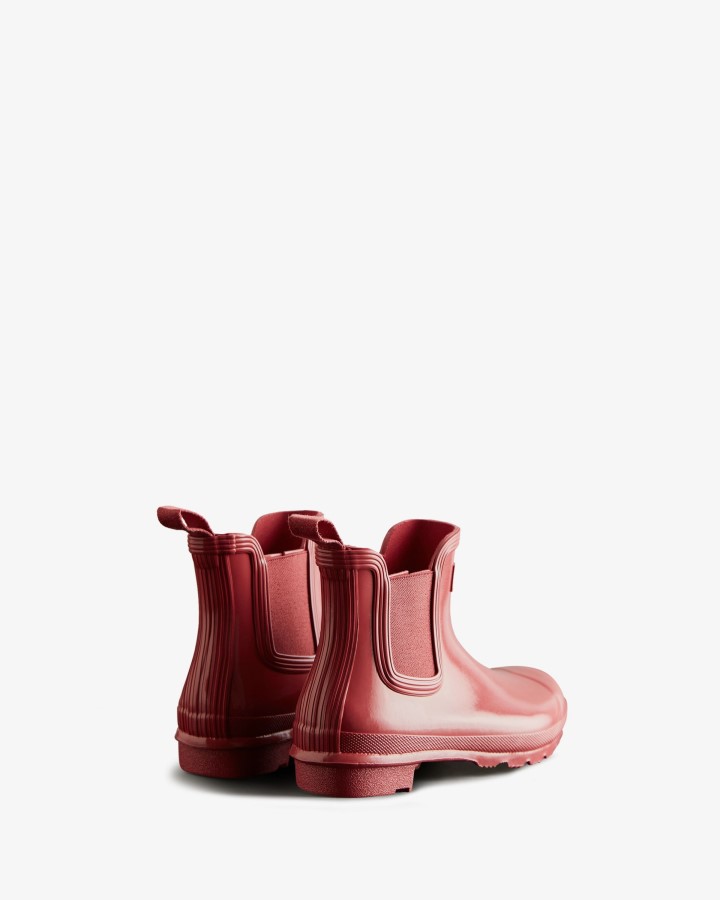 Botas Chelsea Con Brillo Originales Para Mujer Hunter Glenmore Rose