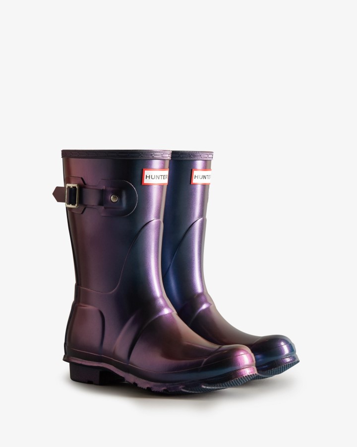 Botas De Agua Cortas Mujer Hunter Nebula Stornoway Azul
