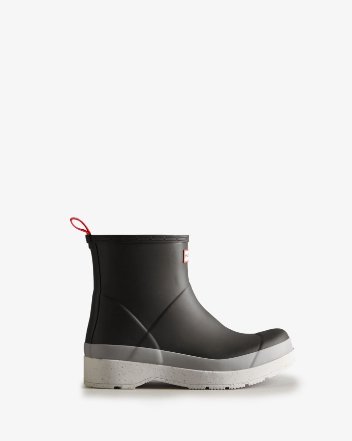 Botas De Agua Hunter Original Play Short Speckle Para Hombre, Color Negro Y Gris Acero