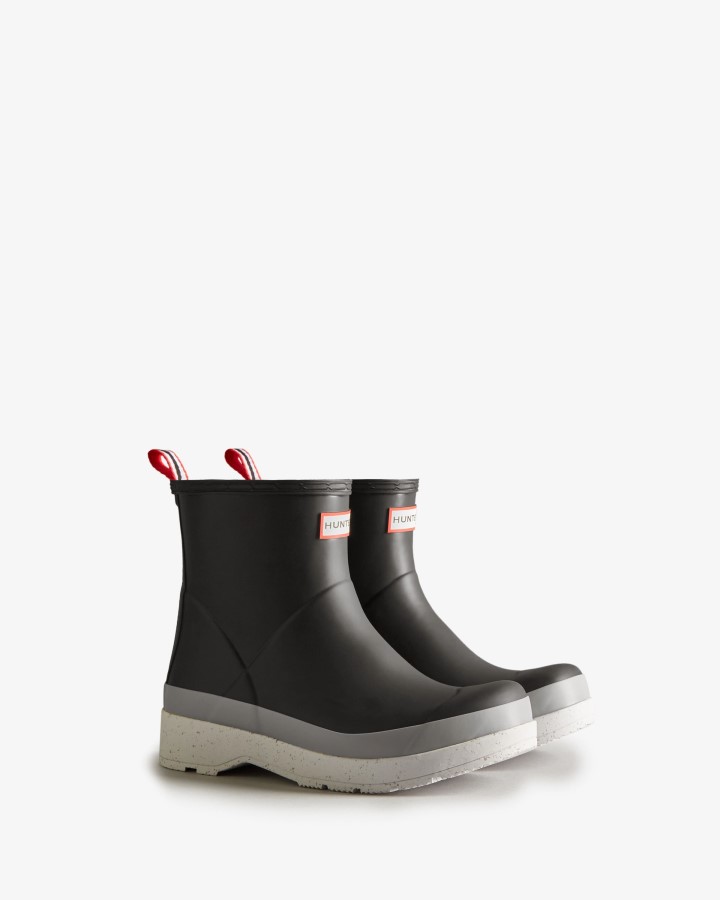 Botas De Agua Hunter Original Play Short Speckle Para Hombre, Color Negro Y Gris Acero