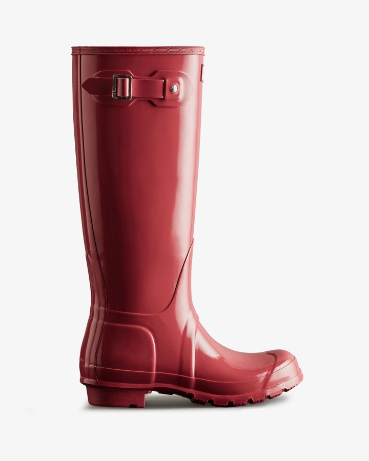Botas De Lluvia Altas Y Brillantes Originales De Hunter Para Mujer Glenmore Rose