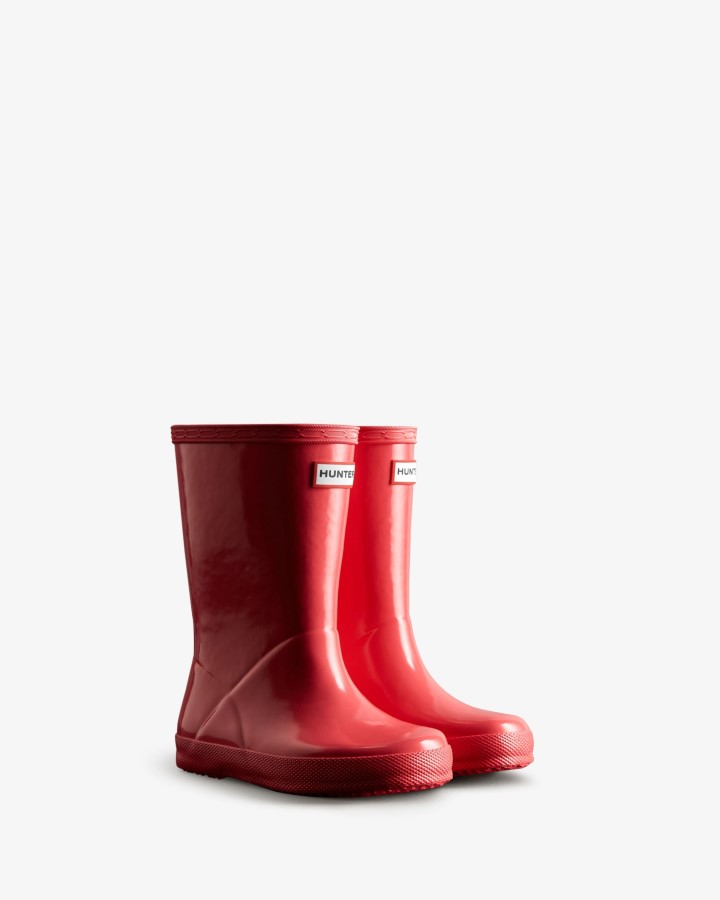 Botas De Agua Con Brillo Para Niños First (18 Meses-8 Años) Original De Hunter Rowan Rosa