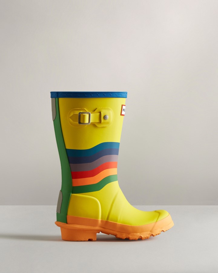 Botas De Lluvia Hunter Para Niños Grandes (5-11 Años) Con Movimiento Arcoíris Multicolor