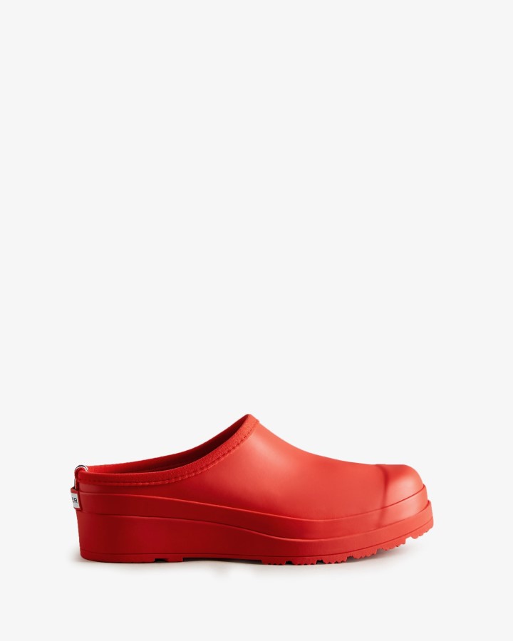 Zuecos Hunter Mujer Play Logo Rojo