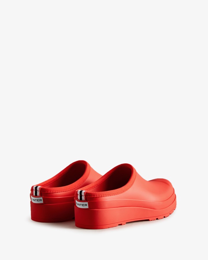 Zuecos Hunter Mujer Play Logo Rojo