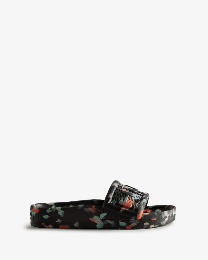 Chanclas De Mármol Para Mujer Hunter Bloom Negro