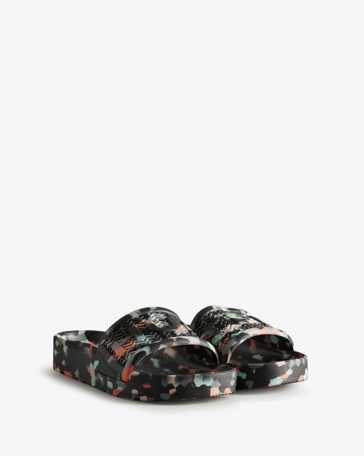 Chanclas De Mármol Para Mujer Hunter Bloom Negro
