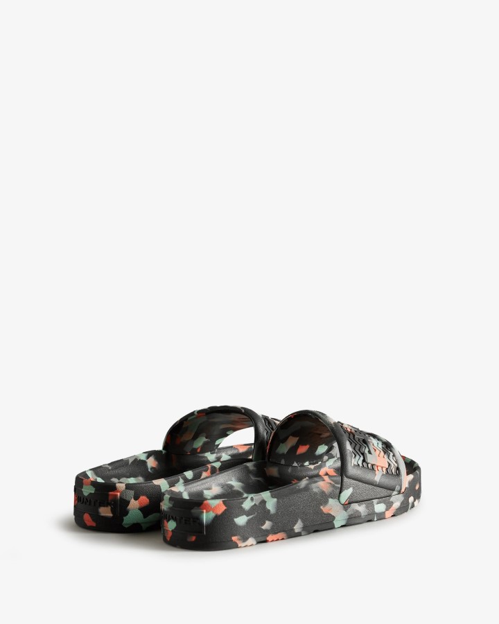 Chanclas De Mármol Para Mujer Hunter Bloom Negro
