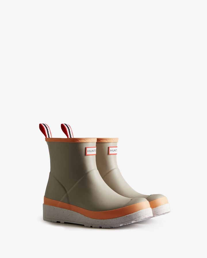 Hunter - Botas De Lluvia Cortas Con Motas Para Mujer, Steall Grey-Summit Rise Peach-Spurrey White