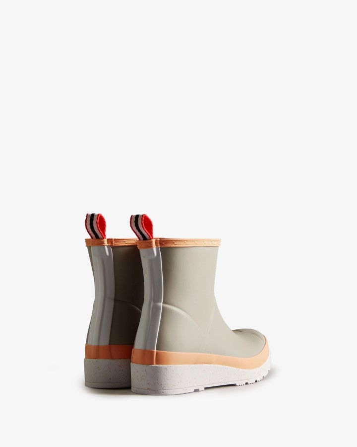 Hunter - Botas De Lluvia Cortas Con Motas Para Mujer, Steall Grey-Summit Rise Peach-Spurrey White