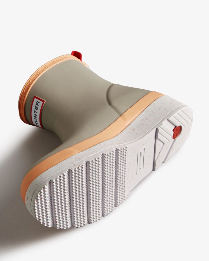 Hunter - Botas De Lluvia Cortas Con Motas Para Mujer, Steall Grey-Summit Rise Peach-Spurrey White