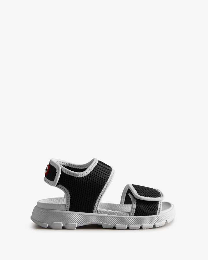 Hunter Big Kids (5-9 Años) Sandalias De Malla Para Caminar Al Aire Libre Negro-blanco