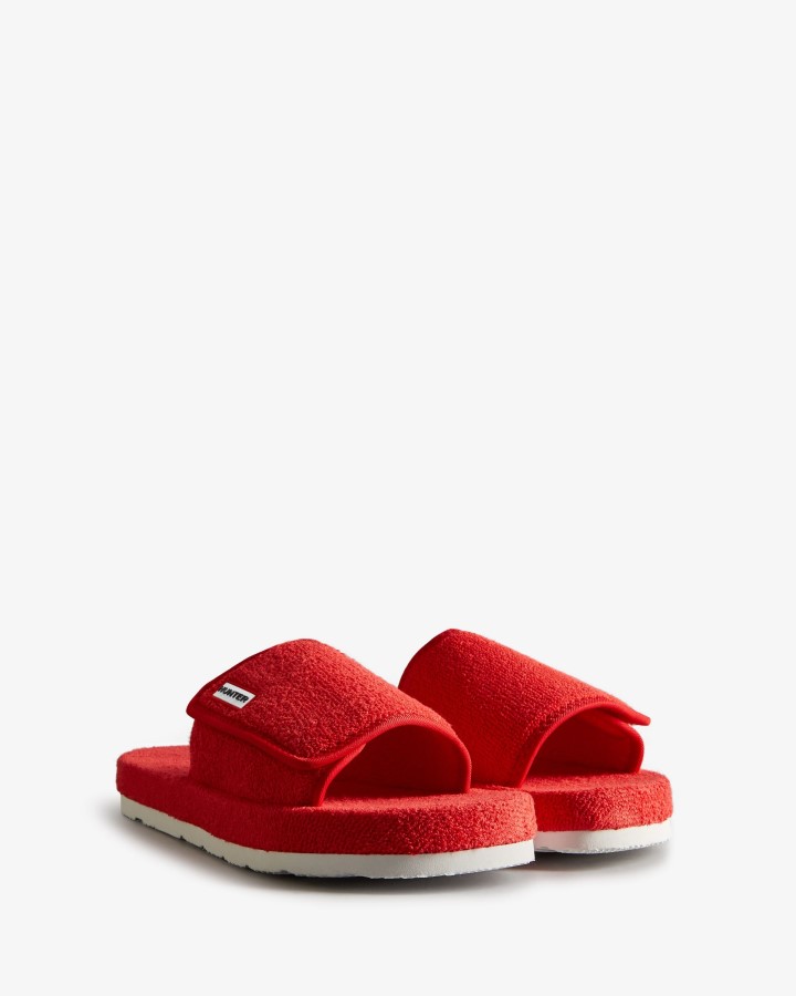 Tobogán De Playa De Toalla De Rizo Para Mujer Hunter, Tobogán Ajustable, Rojo Hunter