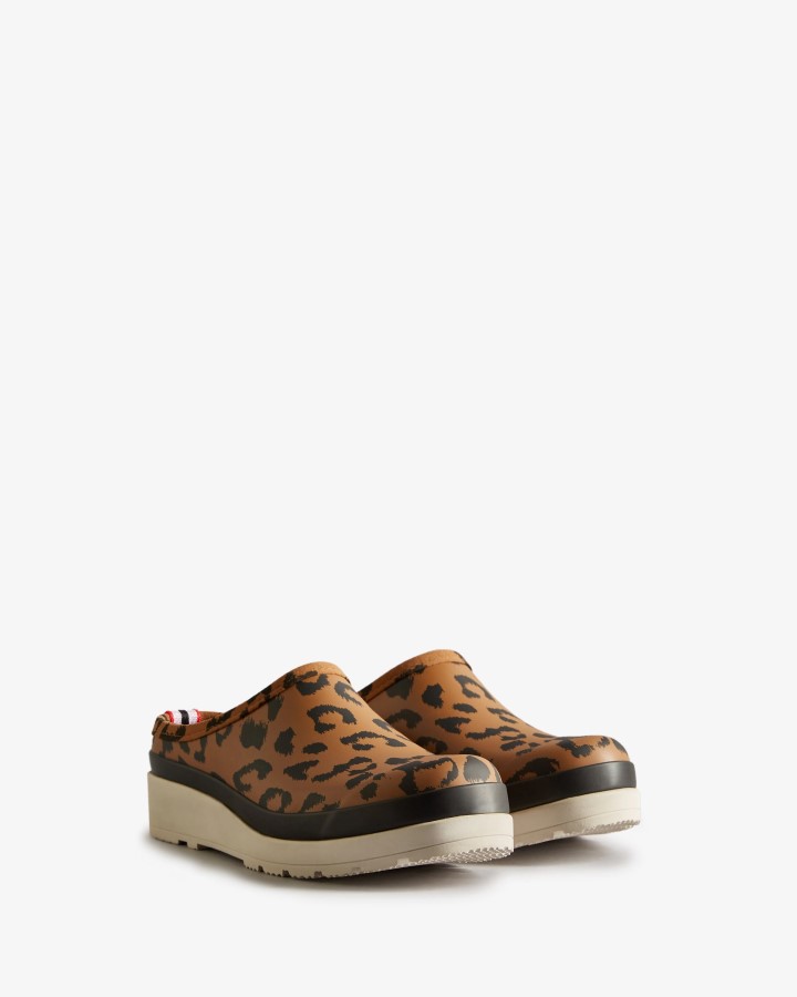 Zuecos Con Estampado De Leopardo Híbrido Play Hybrid Para Mujer Hunter Black-Cast
