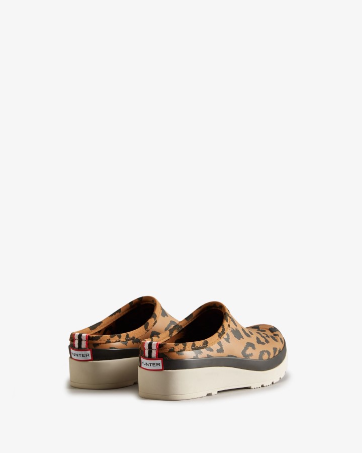 Zuecos Con Estampado De Leopardo Híbrido Play Hybrid Para Mujer Hunter Black-Cast