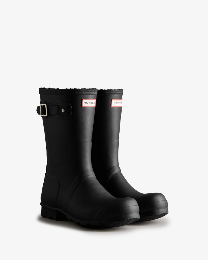 Botas De Agua Cortas Con Aislamiento Hunter Para Hombre Negras