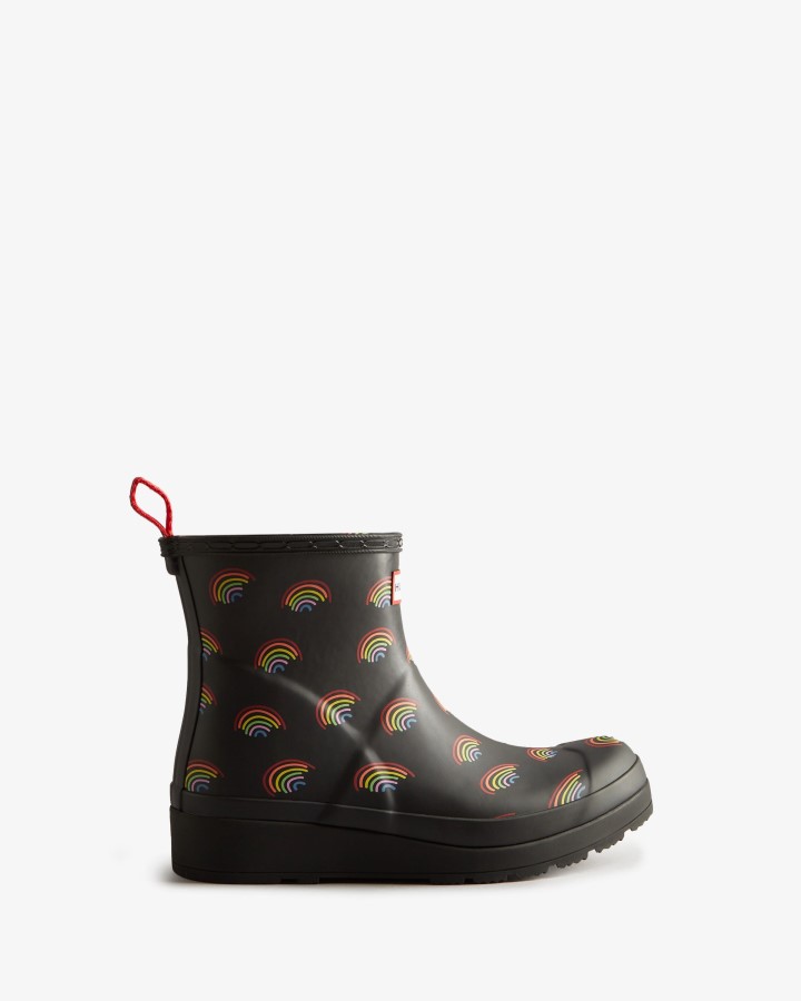 Hunter Play Short Mini Rainbow Botas De Lluvia Para Mujer Mini Rainbow Print