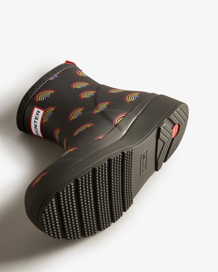 Hunter Play Short Mini Rainbow Botas De Lluvia Para Mujer Mini Rainbow Print