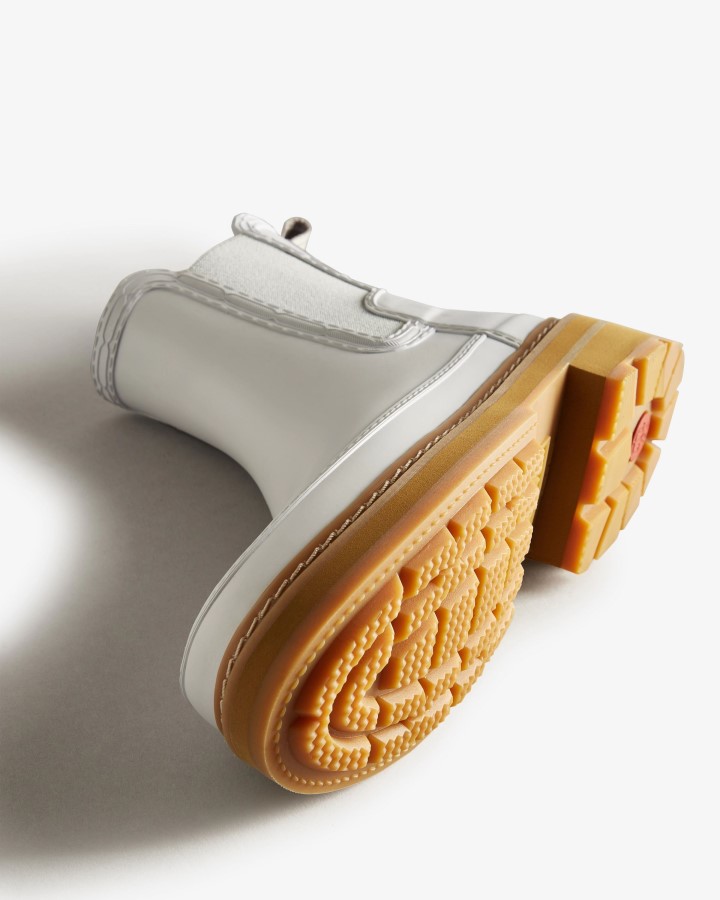 Hunter Botas Chelsea Para Mujer Con Detalle De Puntada Refinada Spurrey White